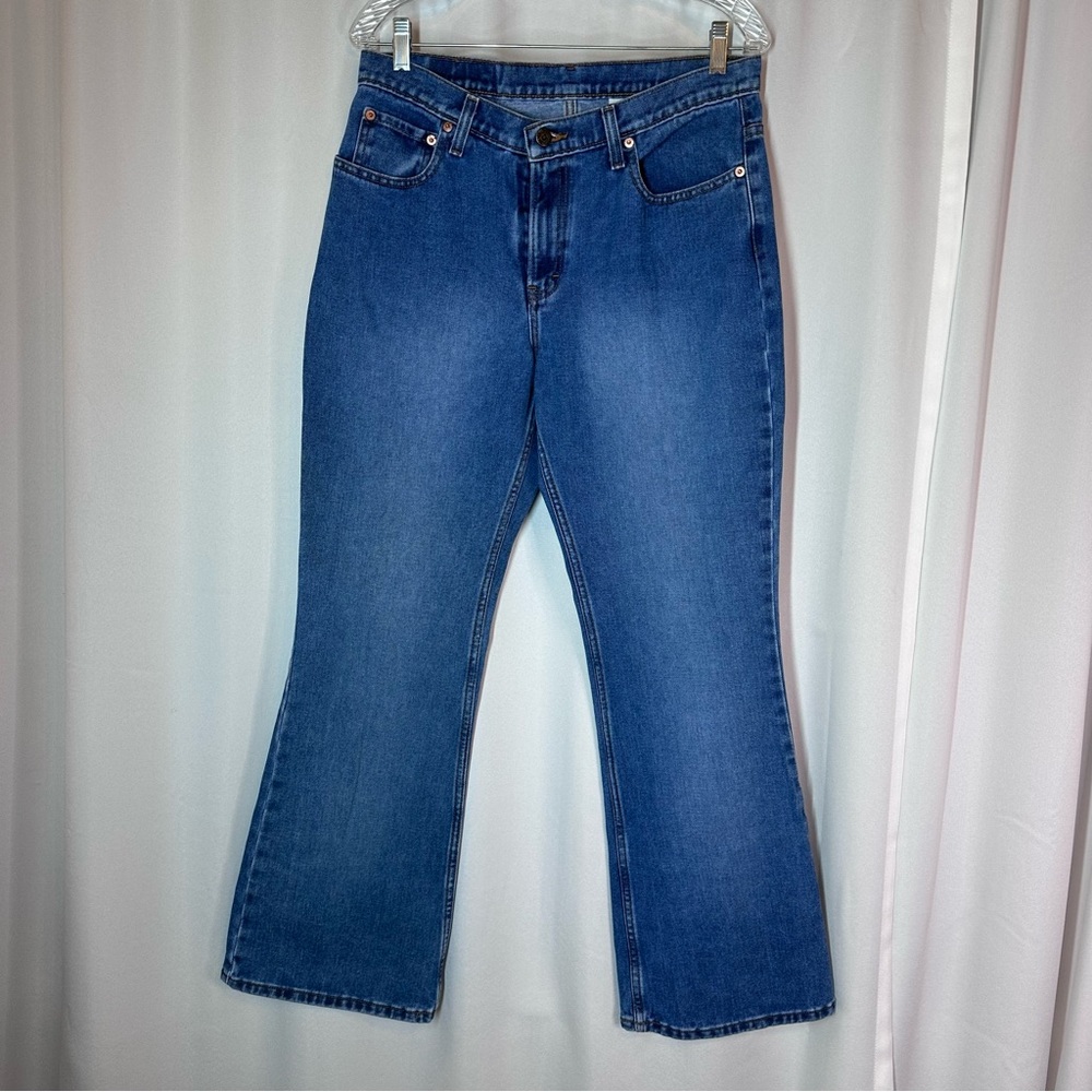 VTG Y2K Jordache Mid Rise Stretch Flare Jeans Blue Denim Sz 13/14 (32x30) *READ